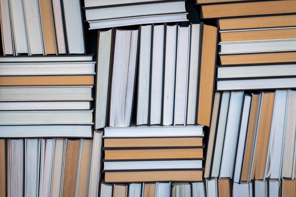 Books stacking up — preserved experience stops here, but experience in the same shape keeps growing